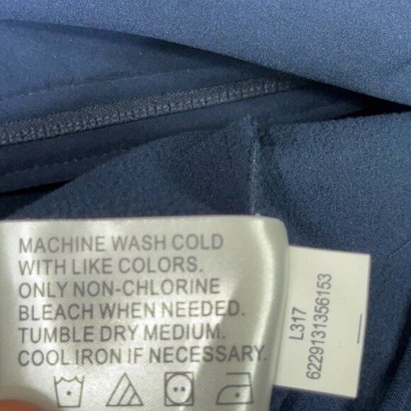 Shell Oil Jacket Womens Large Navy Blue Full Zip Soft Shell Fleece Lined Winter - Picture 11 of 11